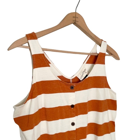 Universal Thread | Orange Striped Button Down Tank Top - Picture 4 of 7